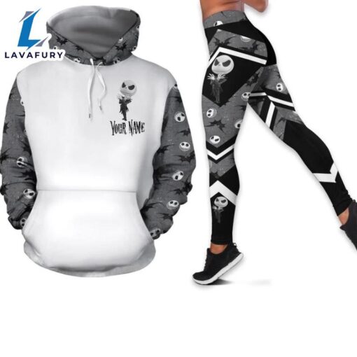 Customizable Hoodie And Patterned Jack Skellington Leggings Set