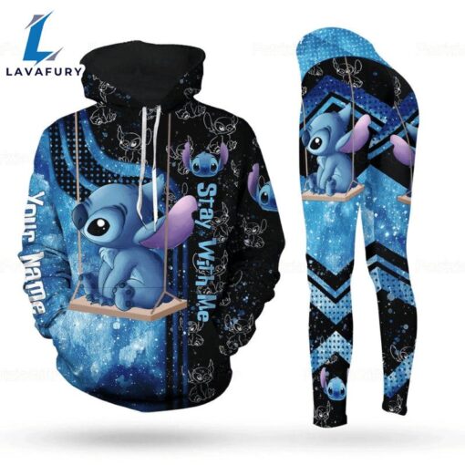 Customizable Stitch Pattern Hoodie And Leggings Set