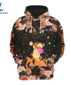 Customizable Tigger Rose Glitter Hoodie And Leggings Set