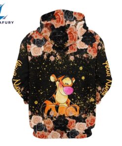 Customizable Tigger Rose Glitter Hoodie And Leggings Set