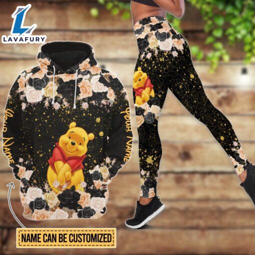 Customizable Winnie The Pooh Glitter Hoodie And Leggings Set