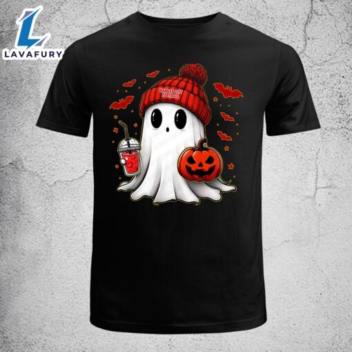 Cute Ghost Football Kansas City Christmas Football T-shirt