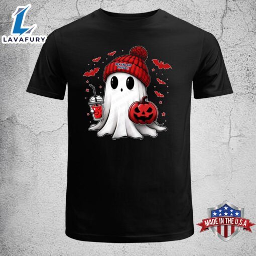 Cute Ghost Football New England Christmas Football T-shirt