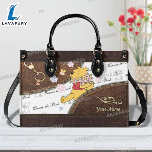 Cute Winnie The Pooh Leather Handbag