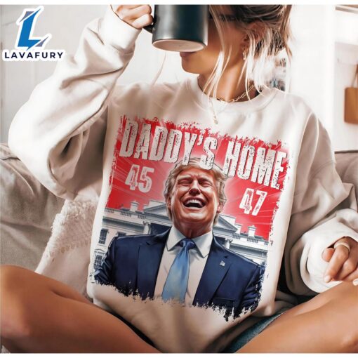 Daddys Home White House Pink Trump 2024, Maga Supporter Election 2024 Graphic Shirt