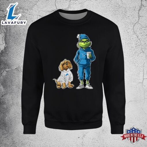 Detroit Lions Grinch Christmas Football Sweatshirt