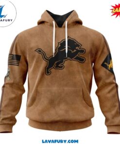 Detroit Lions Salute To Service Veterans Day Brown Hoodie