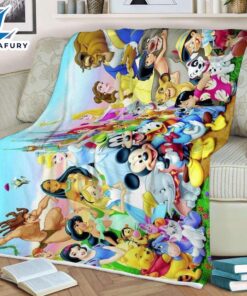 Disney All Characters All Princesses Mickey Mouse Lilo And Stitch Ariel Blanket