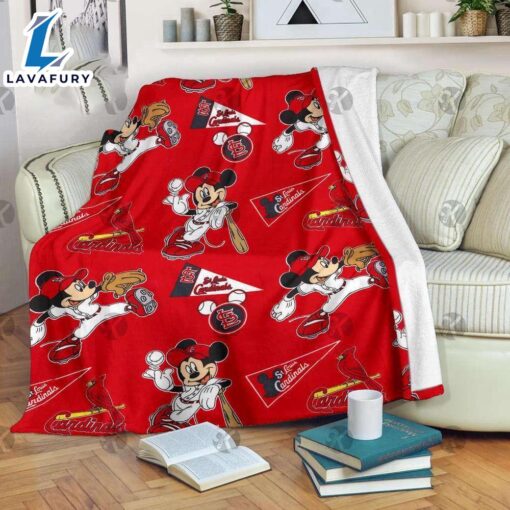 Disney Mickey Mouse St. Louis Cardinals Mlb Team Basebal Blanket