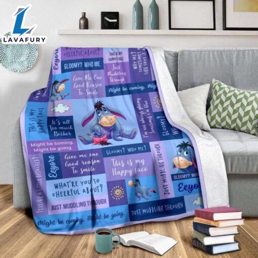 Disney Winnie The Pooh Eeyore Sherpa Fleece Blanket