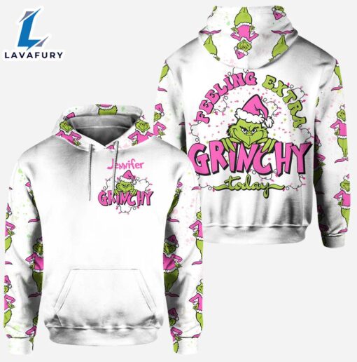 Feeling Extra Grinchy – Personalized Green Monster Christmas Hoodie and Leggings