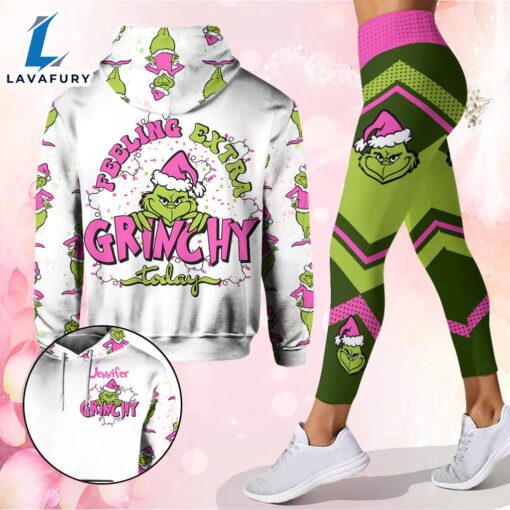 Feeling Extra Grinchy – Personalized Green Monster Christmas Hoodie and Leggings