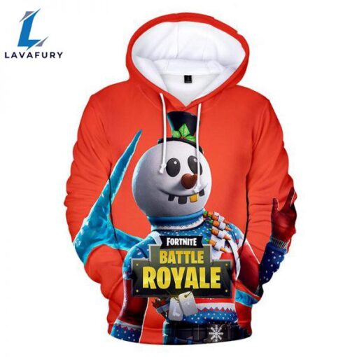 Fortnite Hoodies – Fortnite Season 7 New Hero Character Battle Bundle Snowman 3D Hoodie