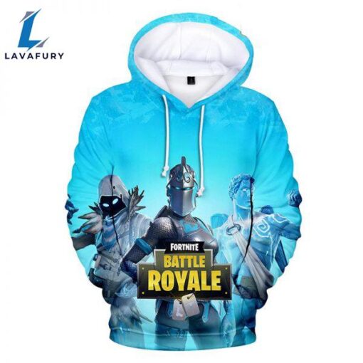 Fortnite Hoodies – Fortnite Season 7 New Hero Character Epic Legendary Blue 3D Hoodie