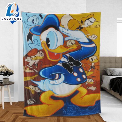 Funny Face Donald Duck Mickey Mouse Sherpa Fleece Blanket