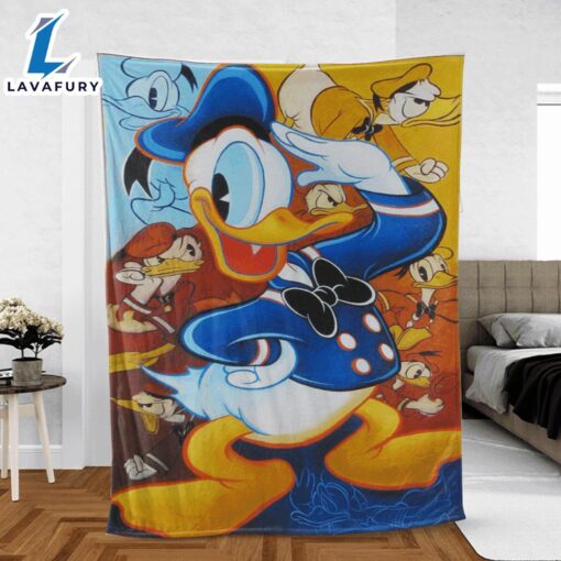 Funny Face Donald Duck Mickey Mouse Sherpa Fleece Blanket