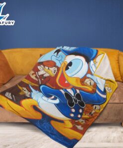 Funny Face Donald Duck Mickey Mouse Sherpa Fleece Blanket