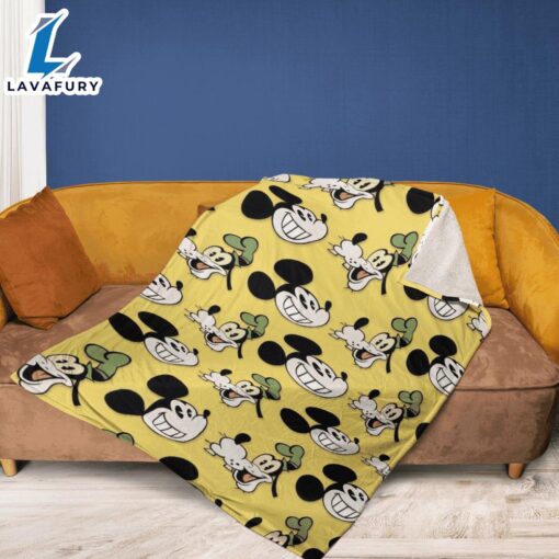 Funny Face Goofy Mickey Disney Character Blanket