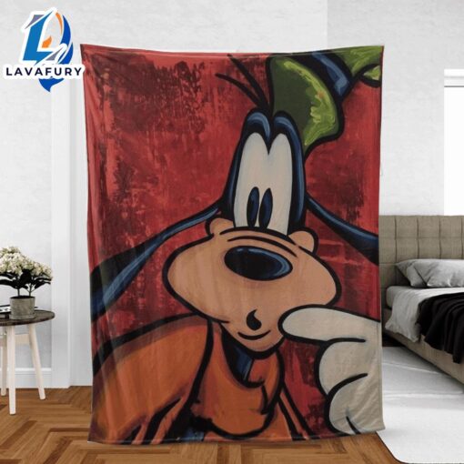 Funny Face Goofy Mickey Mouse Sherpa Fleece Blanket