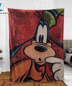 Funny Face Goofy Mickey Mouse Sherpa Fleece Blanket