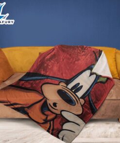 Funny Face Goofy Mickey Mouse Sherpa Fleece Blanket