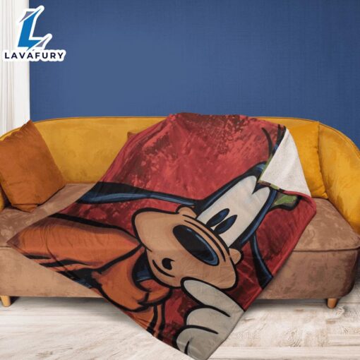 Funny Face Goofy Mickey Mouse Sherpa Fleece Blanket