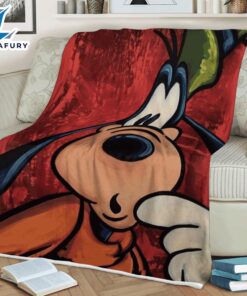 Funny Face Goofy Mickey Mouse Sherpa Fleece Blanket