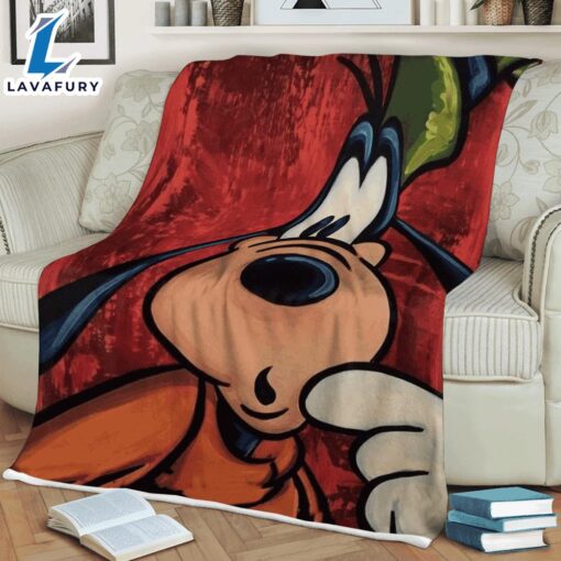 Funny Face Goofy Mickey Mouse Sherpa Fleece Blanket