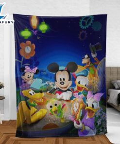 Funny Mickey And Friends Cartoon Disney Sherpa Fleece Blanket