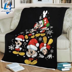 Funny Mickey Christmas Tree Disney Christmas Sherpa Fleece Blanket