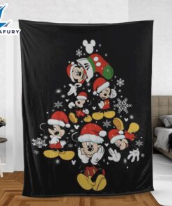 Funny Mickey Christmas Tree Disney Christmas Sherpa Fleece Blanket