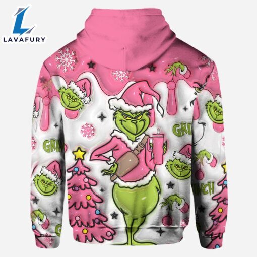 Grinch Pink Snowflakes Christmas – Personalized Hoodie and Leggings