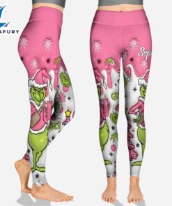 Grinch Pink Snowflakes Christmas - Personalized Hoodie and Leggings