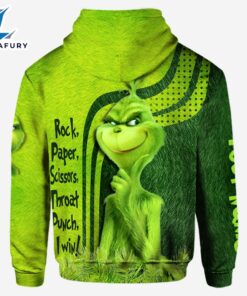 Grinch Rock Paper Scissors Throat Punch I Win - Personalized Hoodie and Leggings