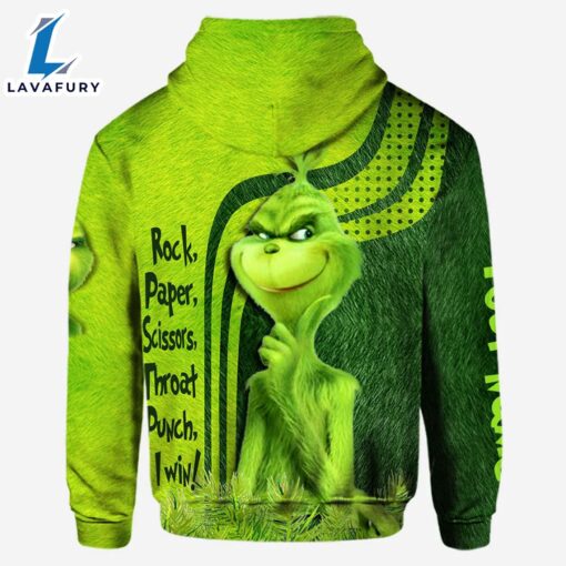 Grinch Rock Paper Scissors Throat Punch I Win – Personalized Hoodie and Leggings