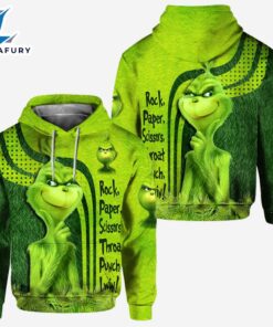 Grinch Rock Paper Scissors Throat Punch I Win - Personalized Hoodie and Leggings