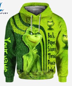 Grinch Rock Paper Scissors Throat Punch I Win - Personalized Hoodie and Leggings