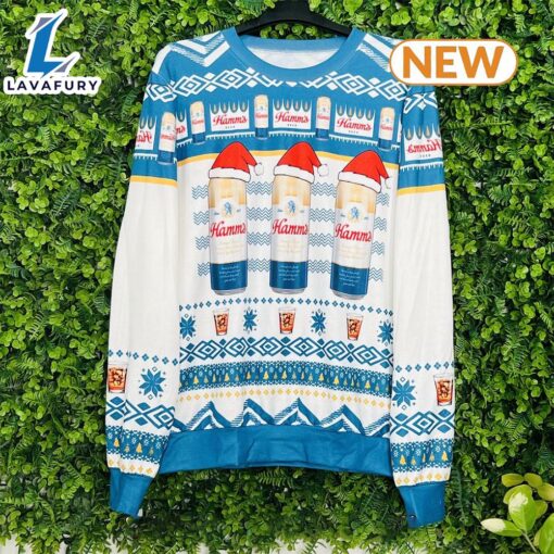 Hamm’s Beer Cans Holiday Ugly Christmas Sweater