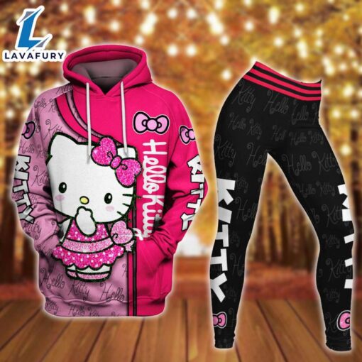 Hello Kitty Design Hoodie And Leggings Set