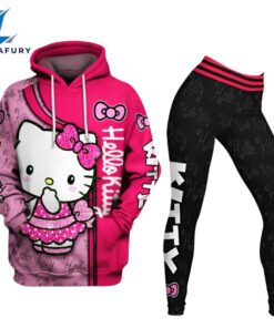 Hello Kitty Design Hoodie And Leggings Set