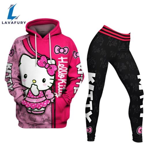 Hello Kitty Design Hoodie And Leggings Set