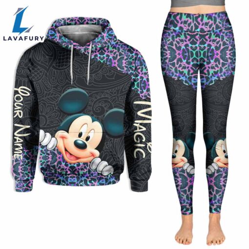 Holographic Leopard Mickey Mouse Ears – Personalized Hoodie and Leggings