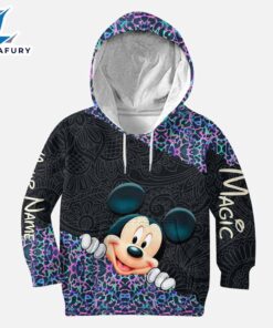 Holographic Leopard Mickey Mouse Ears - Personalized Hoodie and Leggings