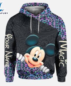 Holographic Leopard Mickey Mouse Ears - Personalized Hoodie and Leggings