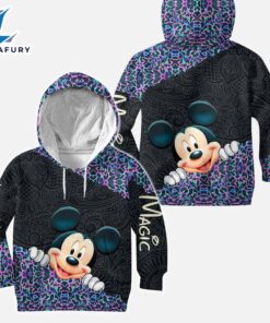 Holographic Leopard Mickey Mouse Ears - Personalized Hoodie and Leggings