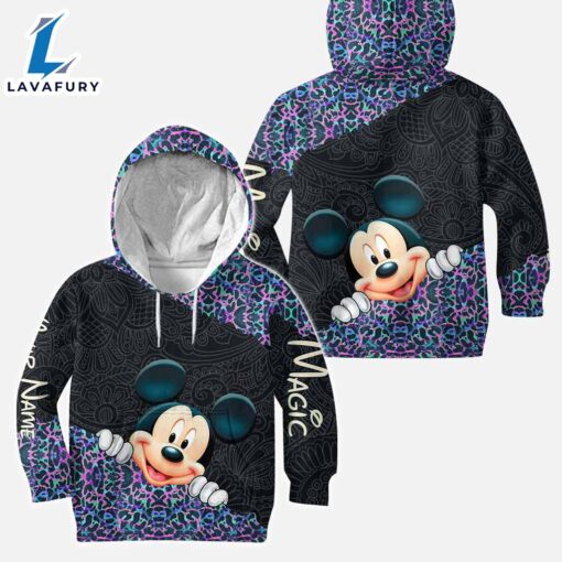 Holographic Leopard Mickey Mouse Ears – Personalized Hoodie and Leggings