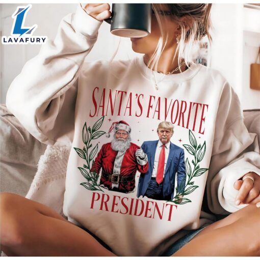 Humorous Trump Christmas Santa’s Favorite President Shirt