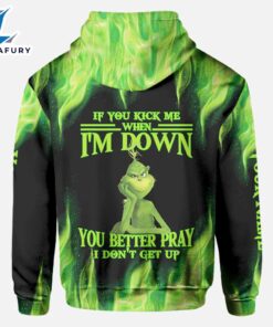 If You Kick Me - Personalized Grinch Stole Christmas All Over T-shirt and Hoodie