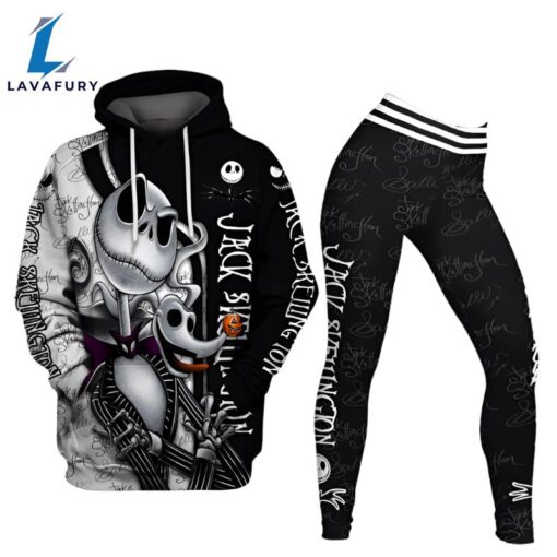 Jack Skellington Graphic Hoodie And Leggings Set