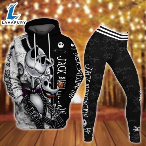 Jack Skellington Graphic Hoodie And Leggings Set